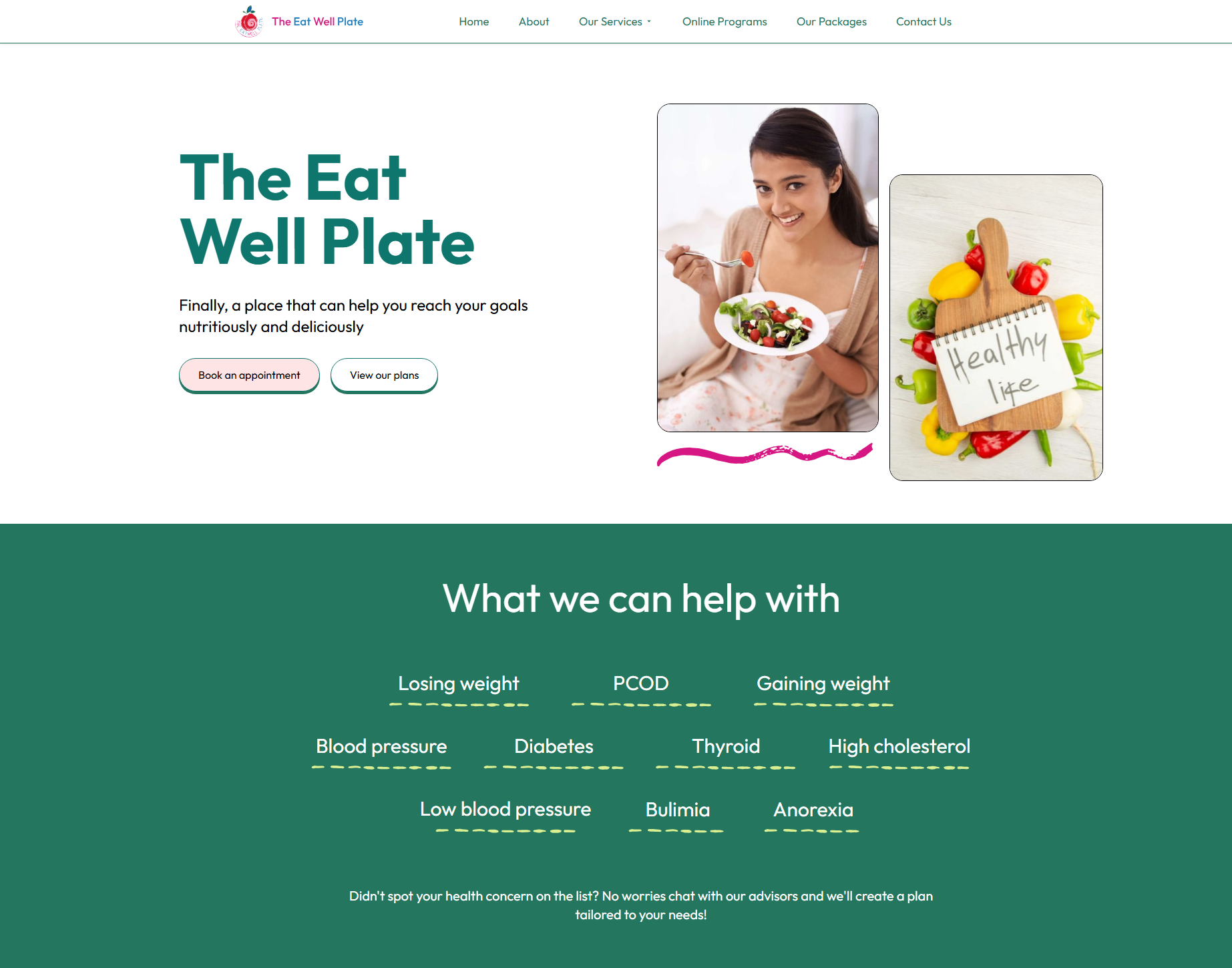 The Eat Well Plate – Nutrition & Diet Planning Platform
